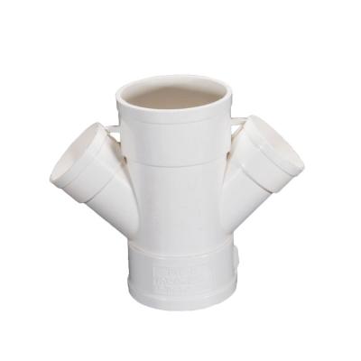 China Give Water Pipe Fittings PVC Drainage PVC Four Way Common Pipe Fittings For Bathroom PVC Pipe Fittings pn16 for sale