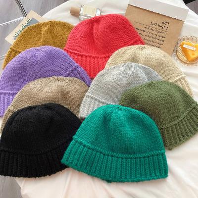 China Winter COMMON Custom Hip Hop Beanie Hat Knitted Plain Custom Short Fisherman Beanie for sale