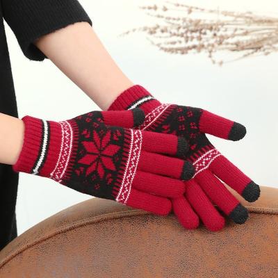 China Hot Sale Winter Funny OEM Customized Unisex Acrylic Magical Knitted Touch Screen Gloves For Winter for sale