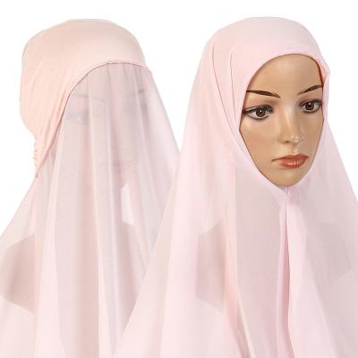 China Hot Wholesale Simple Chiffon Hijab Scarf With Orderly Women Chiffon Shawls 18 Colors Chiffon Hijab Muslim Hijab Scarf for sale