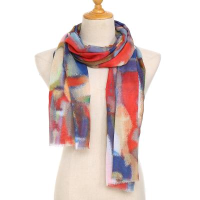 China 2022 Hot Wholesale Elegant Floral Printed Scarves New Ladies Malaysia Shawls Tassel Hijab Long Large Polyester Fancy Scarf for sale