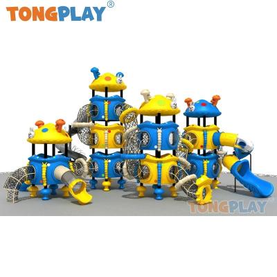 China Anti-slip Tong play kids park plastic slides mushroom series large and diverse children outdoor climbing safety amusement slide equipment for sale