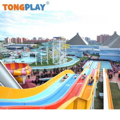 China Eco-friendly Factory Tong play kids plastic creative rainbow water slide series amusement slide equipment adult outdoor water park playground for sale