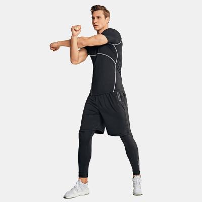 China Men's Breathable Breathable Sports Wear Joggers Round Neck Jacket Yoga Exercise Suit Men Outdoor Gym Wear for sale