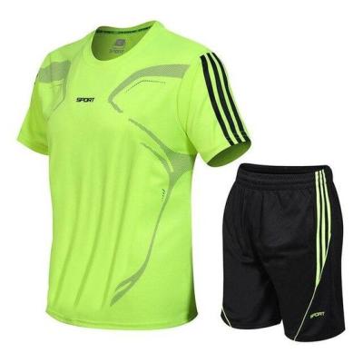 China Custom Logo Two Piece Shirt Shorts Soccer Training Suit Sets Sets Sublimation Printed Mens Soccer Wear for sale