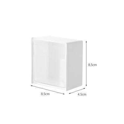 China Cotton Clamshell Storage Box Wall Hanging Non-brand Stocked Finishing Box Small Pad Dustproof Transparent Object for sale