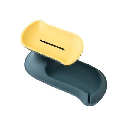 China Aoniu Stored Nordic Color Two Color Desktop Single Layer Hollow Out Soap Box Creative Punch-free Drain for sale