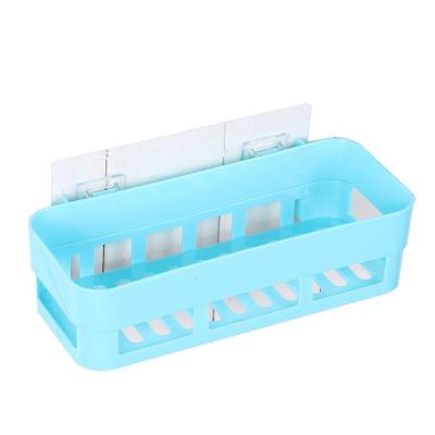 China Aoniu Traceless Glue Wall Stick Storage Basket Household Simple Removable Strong Bathroom Toilet Shelving for sale