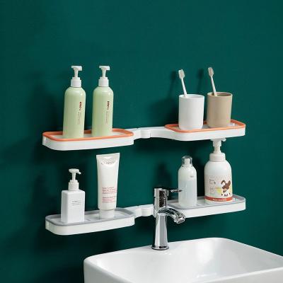 China Be Easy To Install Bathroom Foldable Shelving Organizer Countertop Corner Shelving No Punching Tripod for sale