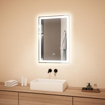 China Modern silver mirror glassfrosted strip in front of LED strips mirror for sale