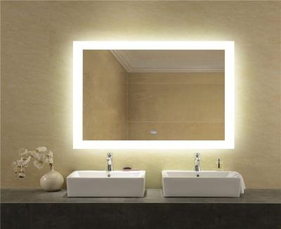 China Magnifying Led Backlit Bathroom Mirror With Digital Clock for sale