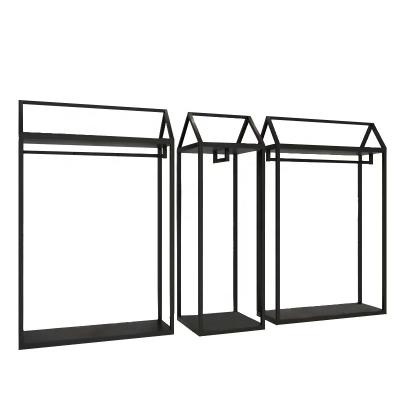 China Simple iron double-sided art clothing display rack for sale