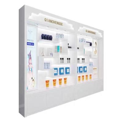 China Simple Double Sided Modern Beauty Salon Showcase for sale