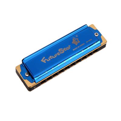 China Futurestar Professional 10 Hole Blues Plastic Harmonica Premium Harmonica For Students Music Playing for sale