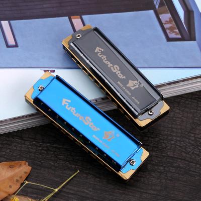 China Premium 10 Hole Plastic Harmonica Blues Harmonica Copper Plate for sale