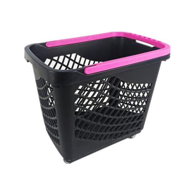 China Eco - Friendly Plastic Shopping Trolley 70 Supermarket Trolleys Shopping Trolley Smart Shopping Cart for sale