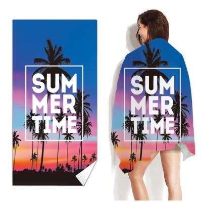 China Microfiber Beach Towel Seaside Holiday Viable Adult Sunscreen Can Be Customized Logo Beach Towel for sale