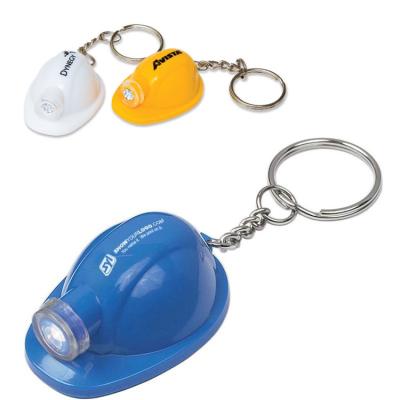 China Promotional Gift LED Helmet Hard Hat Key Chain Led Cap Key Chain for sale