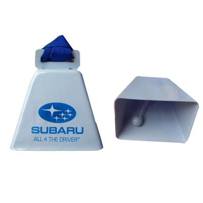 China Custom Printed Sporting Events Sports Cheering Metal Cowbell for sale