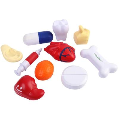 China Promotional Toy Ear Pill Tooth Bone Shaped PU Stress Ball Relief Toys for sale