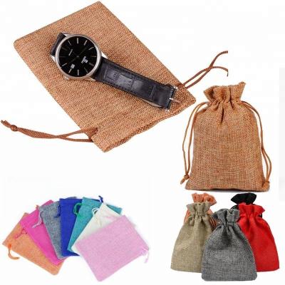 China Recyclable Custom Promotional Burlap Jute Drawstring Bag for sale