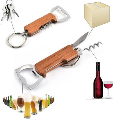 China Sustainable Multifunctional Metal Beer Wine Knife Key Chain Bottler Opener for sale