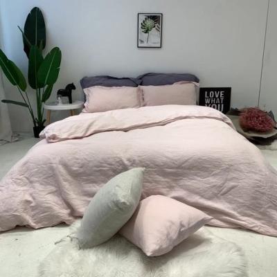 China High Quality Washed Sheet Of France Nondisposable Natural Canvas Bed Linen Sheet And Quilt Cover for sale