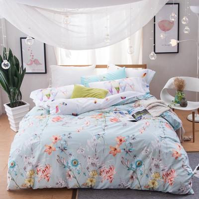 China Folded Adults Age Pattern Hometextile Bedding Set Solid Printed Colorful Bed Sheet Sets for sale