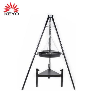 Cina KEYO Outdoor Charcoal Barbecue Round Metal Grills Hanging Tripod Fire Pit Stocked in vendita