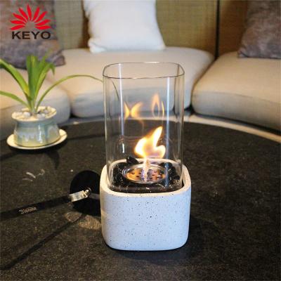 China Bio Mini Table Fire Pit Outside Glass Ethanol Garden Table Fireplace for sale