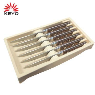 Chine High Quality Easily Cleaned Stainless Steel Kitchen Cutter Knife Set BBQ Wood Tool Knife Handle Stainless Steel à vendre