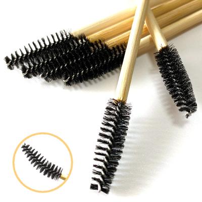 China Popular Customized Eco-Friendly Bamboo Eyelash Wand Mascara Handle Logo Bamboo Mascara Brush Disposable Bamboo Brushes for sale