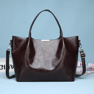 China Vintage Ladies PU Tote Bag Leather Durable Shopping Bag for sale