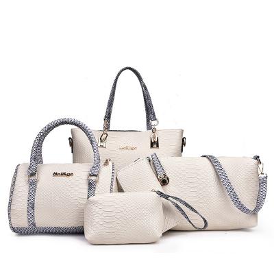 China Lady Alligator Pu Five Piece Set Woman Shoulder Bag Snake Handbag For Ladies 5 In 1 Handbag Set Purses And Handbags For Casual Women for sale