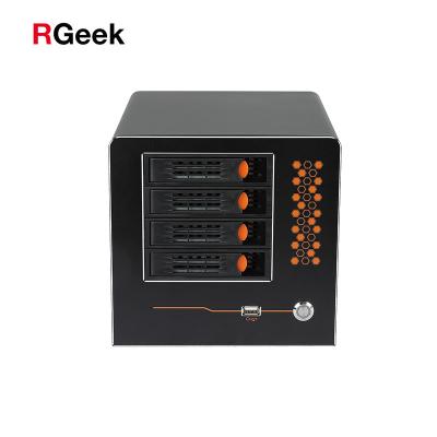 China With RGeek Custom Mini Bay Side Panel Window OEM Nas Cabinet Chassis Case ITX Hot Swap Nas Storage Server Case 4 for sale