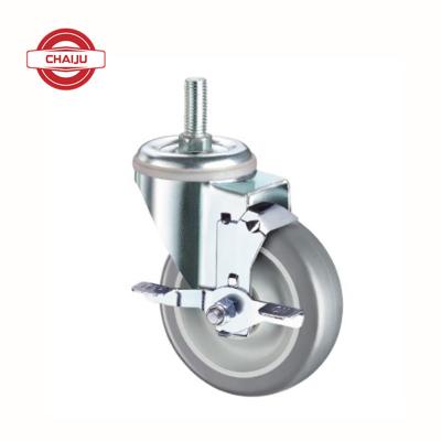 China Contemporary 3, 4, 5 Inch PU Stainless Steel Medium Duty Furniture Swivel Caster for sale