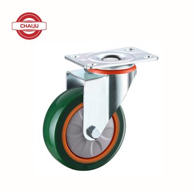 China Contemporary 3, 4, 5 Inch Medium Duty PU Stainless Steel Furniture Swivel Stem Casters for sale