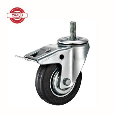 China Contemporary PU Industry PVC Medium Duty Swivel Plate Rubber Caster Wheels for sale