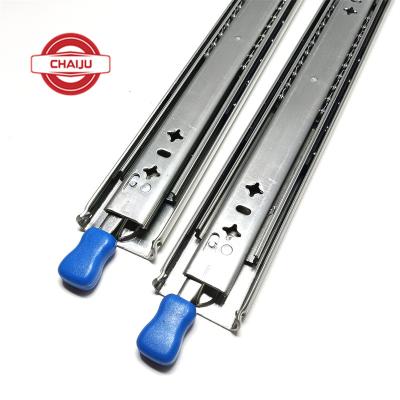 China Contemporary Full Width Extension 53mm Ball Bearing Lock-in Heavy-Duty Lockout Drawer Slide for sale