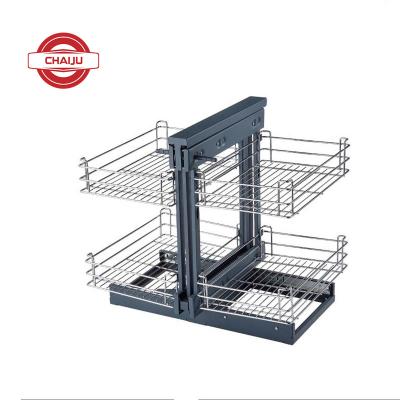 China Contemporary Kitchen Cabinet Accessories Drawer Basket Steel Nickel Plated Wires Pull Out Basket for sale