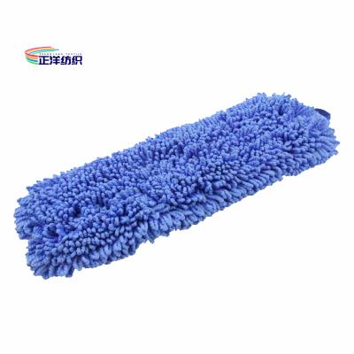 Chine balai sec de boucle de taille moyenne de balai de poussière de 16x66cm 500gsm Microfiber de la poussière bleue d'extrémité à vendre