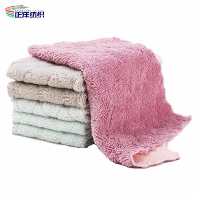 China Flaumiges wiederverwendbares Küchen-Putztuch Microfiber-Stoff-300GSM 25X25CM Edgeless zu verkaufen