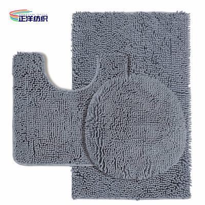 Cina l'unità di elaborazione di Mats Grey Microfiber Chenille del tappeto della porta 1800gsm ha ricoperto l'appoggio della copertura del pavimento della toilette in vendita