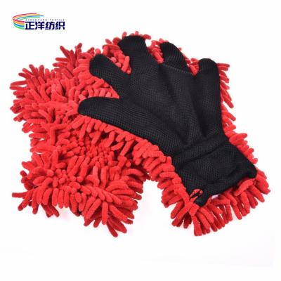 China 80% de Auto die van het polyester20% Polyamide Hulpmiddelen detailleren 27x30cm Handschoenen van de de Autowasserettehand van 130g Microfiber Chenille Te koop