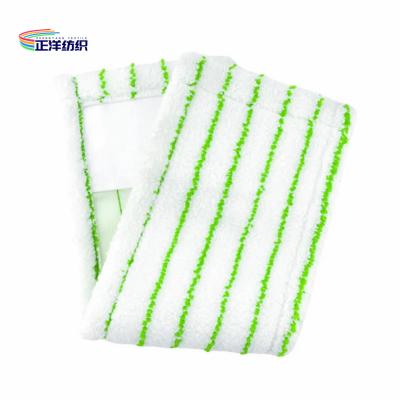 중국 5x18 Inch Industrial Microfiber Dust Mop Green Stripes European Style Pockets 판매용