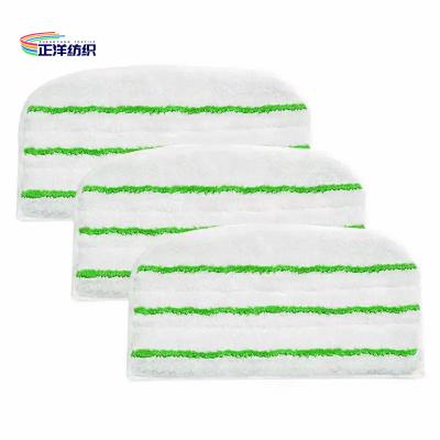 China 18x32cm 600gsm Wet Cleaning Mop Green Stripes Mesh Air Cloth Steam Mop Refill Pad Te koop