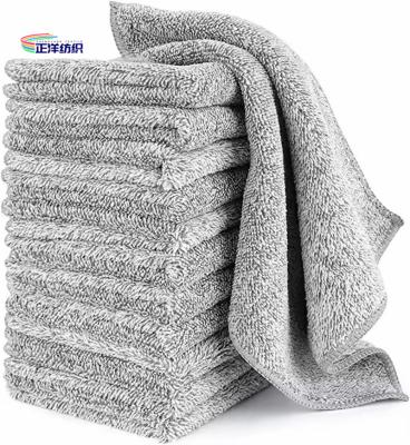 Κίνα Kitchen Towel Washing Dish Car Cleaning Towel Rags Bamboo Fiber Cloths Dish Cloth Wipe Gray Bamboo Cleaning Cloth προς πώληση