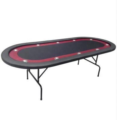 China MDF+PU+Metal 10 Person Casino Table Folding Texas Stand Up Poker Table for sale