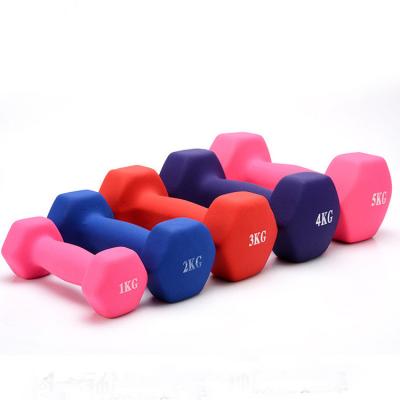 China Home Use Neoprene Dumbbell Coated Ladies Fitness Adjustable Power Weight Gym KG Pounds Vinyl Free Dumbbell Set for sale