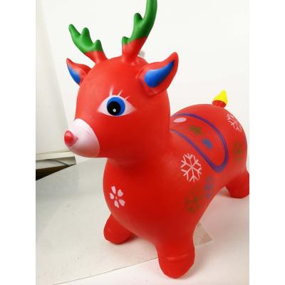 China Animal Shape ActEarlier Promotion Kids Seat Year-End Ride On Big Horse Inflatable Toy Cow Deer Bouncy Animal for sale